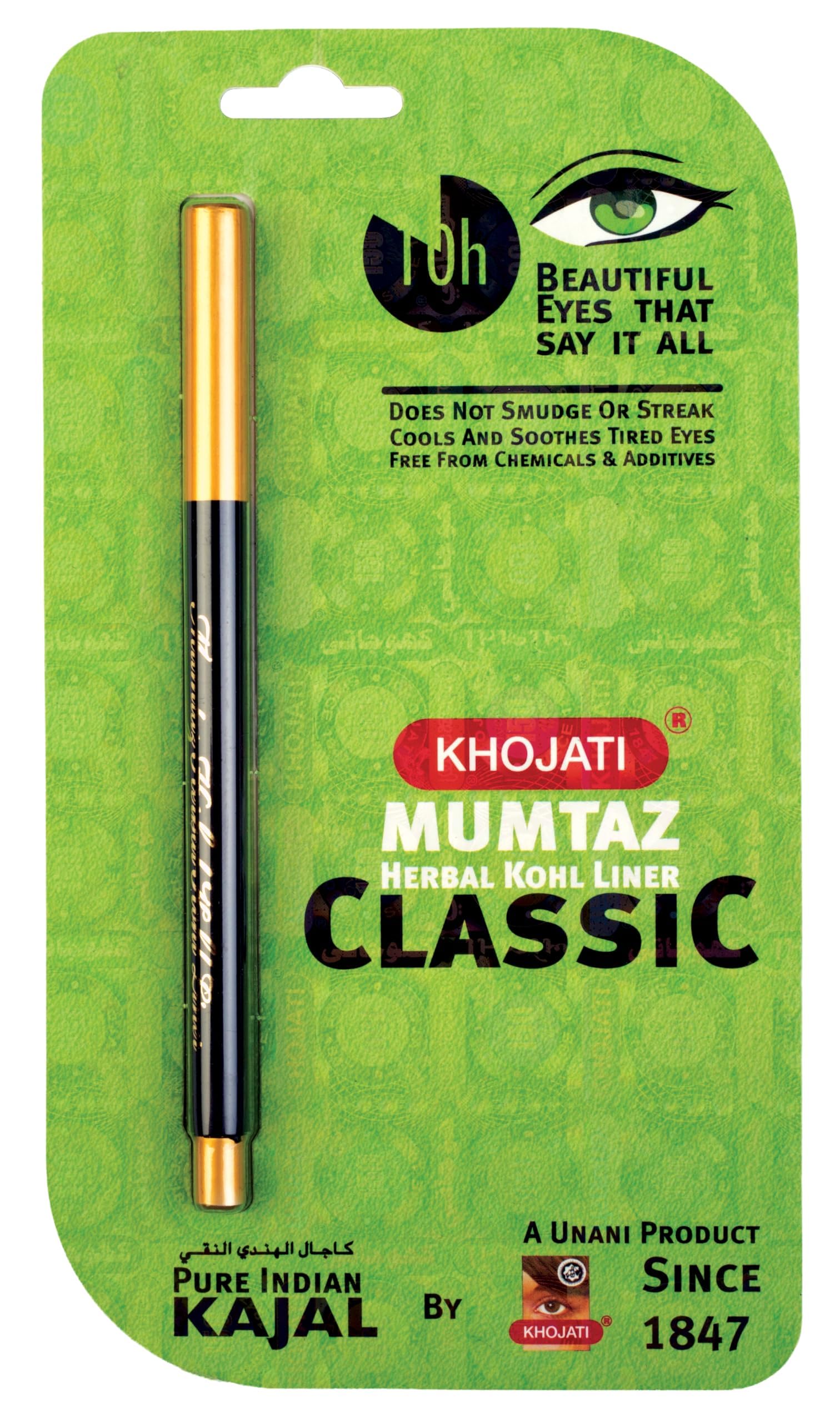 K‑Veda Mumtaz Herbal Kohl Liner Classic — Herbal Kohl Liner — Cooling & Lash Nourishment (1 g)