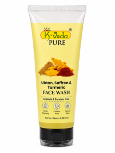 K‑VEDA UBTAN SAFFRON TURMERIC FACE WASH 100 ml – Gel cleanser with saffron & turmeric for brightening & acne care