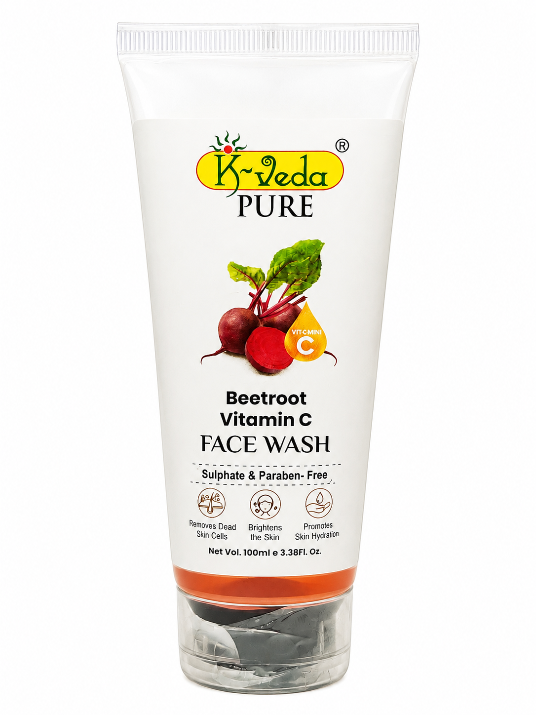 K‑VEDA PURE BEETROOT VITAMIN C FACE WASH 100 ml – With Beetroot & Vitamin C For Skin Radiance