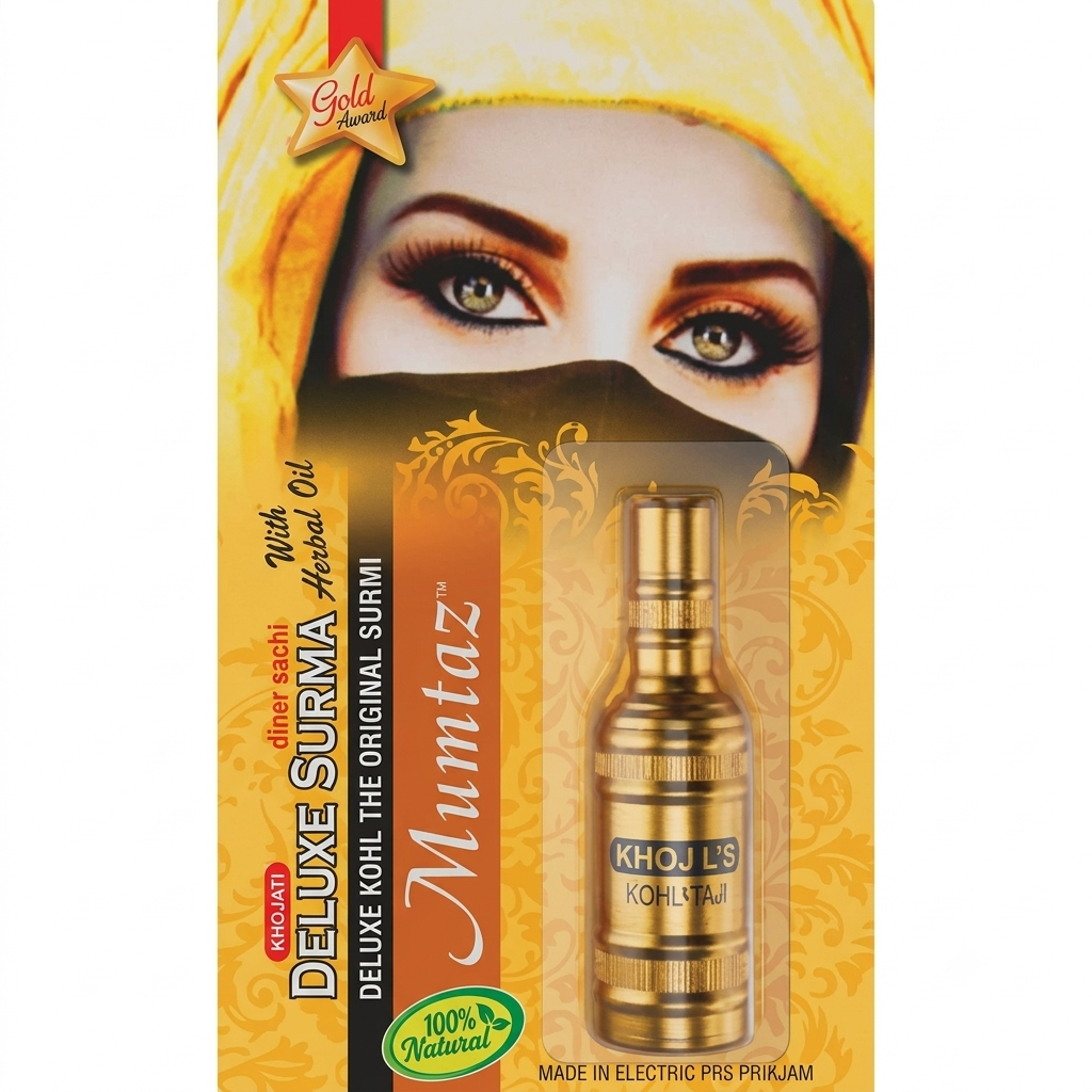 KHOJATI GOLD SERIES DELUX SURMA 0.5 gm – Natural Surma With Almond Oil for Eye Cooling & Brightness