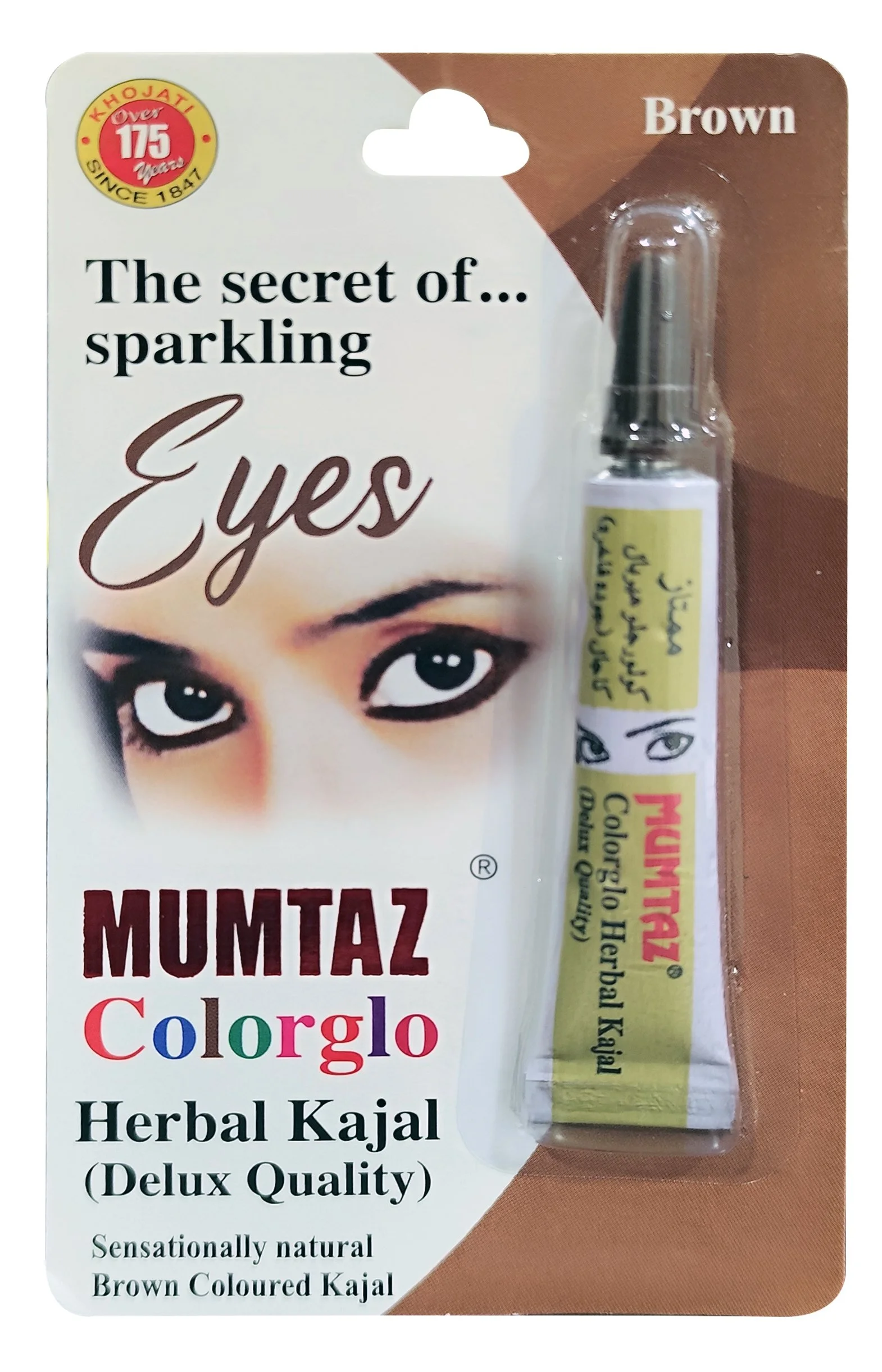 MUMTAZ COLORGLO HERBAL KAJAL BROWN – Ayurvedic kajal with cow ghee & herbs for long‑lasting eye definition