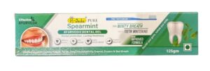 K-Veda Spearmint Ayurvedic Dental Gel Toothpaste for Minty Fresh Breath & Teeth Whitening | Herbal Oral Care 125gm