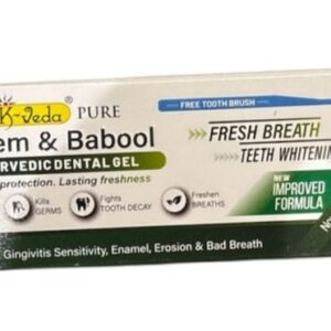 K-Veda Neem & Babool Ayurvedic Dental Gel Toothpaste for Fresh Breath & Complete Oral Protection | Herbal Oral Care 125gm