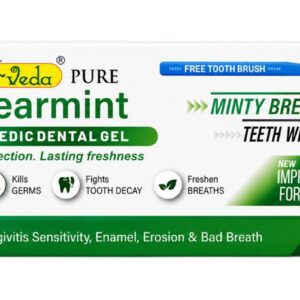 K-Veda Spearmint Ayurvedic Dental Gel Toothpaste for Minty Fresh Breath & Teeth Whitening | Herbal Oral Care 125gm
