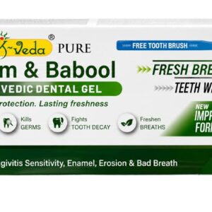 K-Veda Neem & Babool Ayurvedic Dental Gel Toothpaste for Fresh Breath & Complete Oral Protection | Herbal Oral Care 125gm
