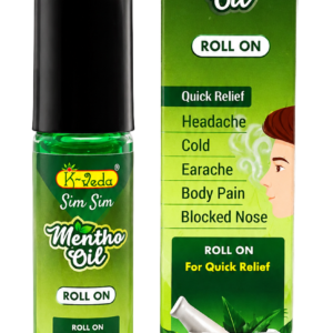 K-Veda Sim Sim Mentho Oil Roll On | Ayurvedic Cooling Roll On for Headache, Body Pain & Muscle Relief | Herbal Formula | 9ml